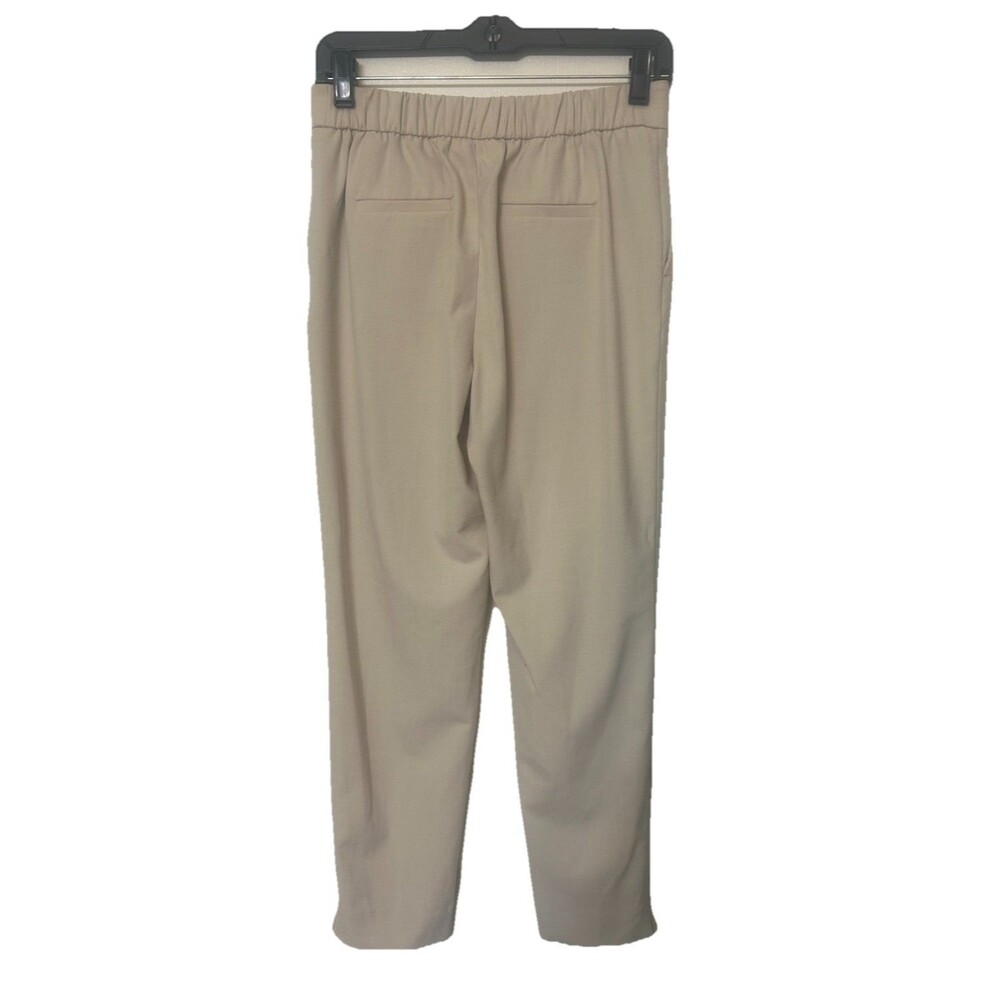 Banana Republic Hayden Pants Women Sz 0 Beige High Rise Elastic Waist Tapered - Picture 4 of 9